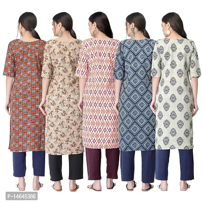 New Crepe Printed Kurtis Combo For Women Pack Of 5-thumb2