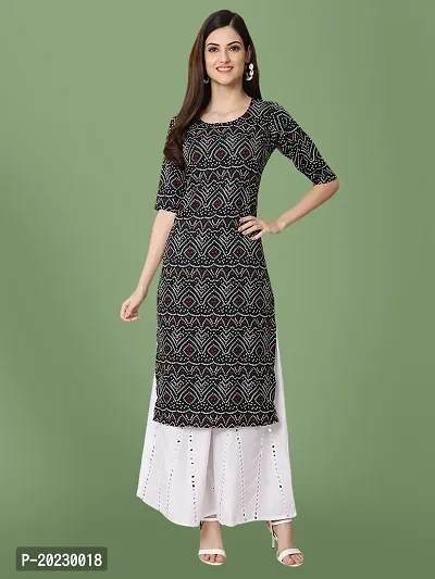 Stylish Crepe Printed Kurti For Women-thumb0