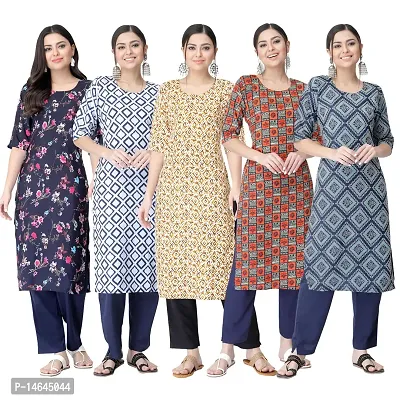 New Crepe Printed Kurtis Combo For Women Pack Of 5