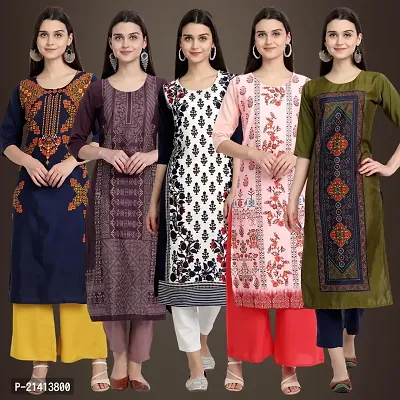 Fancy Crepe Kurtis For Women Pack Of 5-thumb0