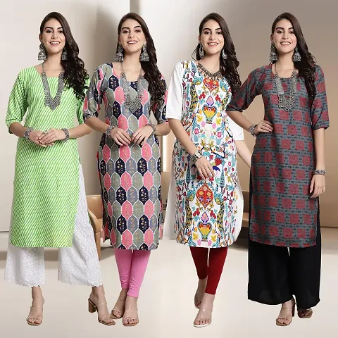 Fancy Crepe Kurtis for Women Pack Of 4