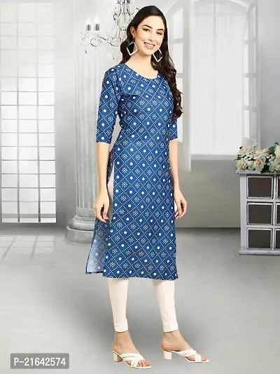 Stylish Blue Crepe Stitched Kurta For Women-thumb3