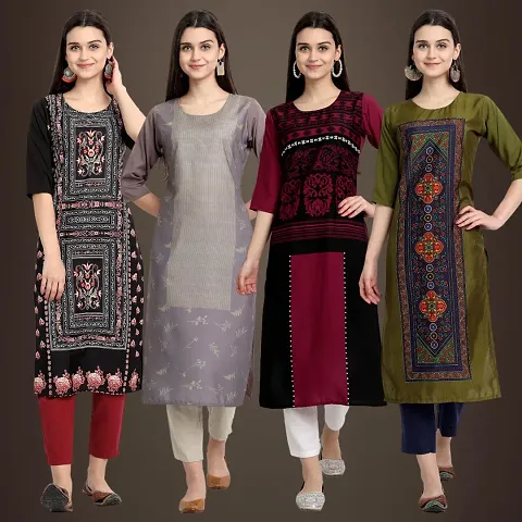 Fancy Crepe Kurtis for Women Pack Of 4