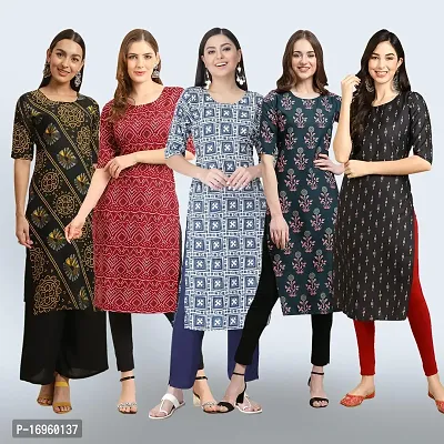 Women Stylish Crepe Printed Staright Kurta