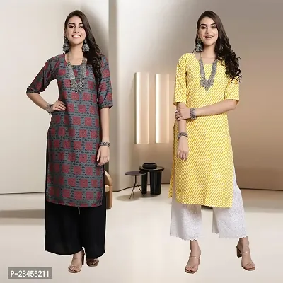 Fancy Rayon Kurtis For Women Pack Of 2