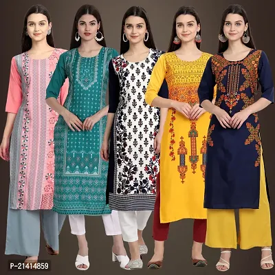 Fancy Crepe Kurtis For Women Pack Of 5-thumb0