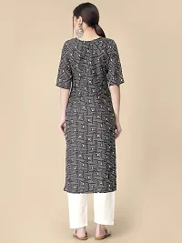 Straight Black Printed Crepe Kurta-thumb3