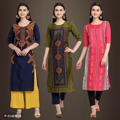 Fancy Crepe Kurtis for Women Pack Of 3-thumb0