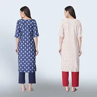 Women Stylish Crepe Ethnic Motif Casual Straight Kurta-thumb1