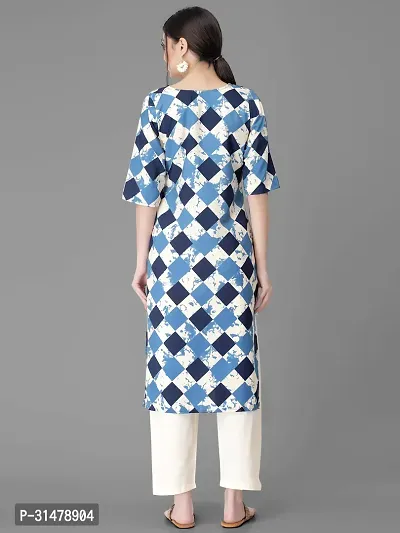 Stylish Crepe Printed Straight Kurta With Pant Set For Women-thumb3