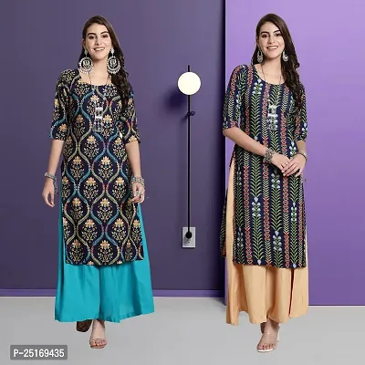 Fancy Crepe Kurtas For Women Pack Of 2-thumb0