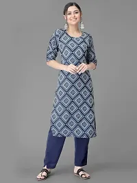 Stylish Blue Crepe Printed Kurta Bottom Set For Women-thumb1