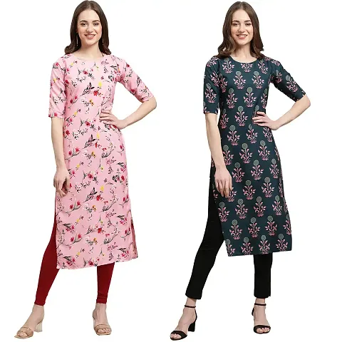 Stylish Crepe Printed Kurti - Pack of 2