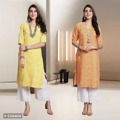 Fancy Rayon Kurtis For Women Pack Of 2-thumb0