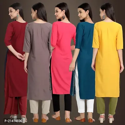 Fancy Crepe Kurtis For Women Pack Of 5-thumb2