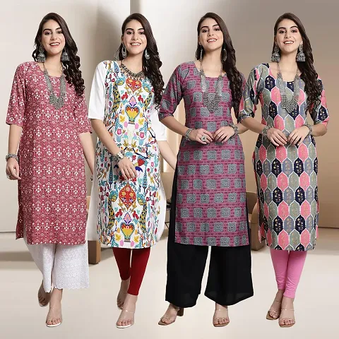 Fancy Crepe Kurtis for Women Pack Of 4