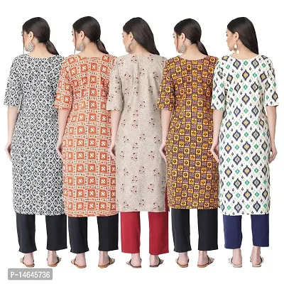 New Crepe Printed Kurtis Combo For Women Pack Of 5-thumb2