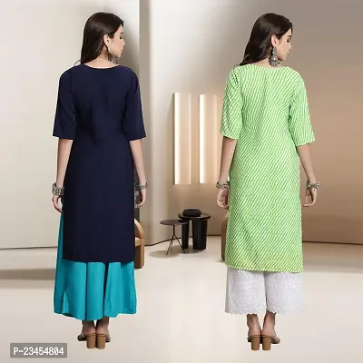 Fancy Rayon Kurtis For Women Pack Of 2-thumb2