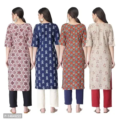 New Crepe Combo Printed Kurtis For Women Pack Of 4-thumb2