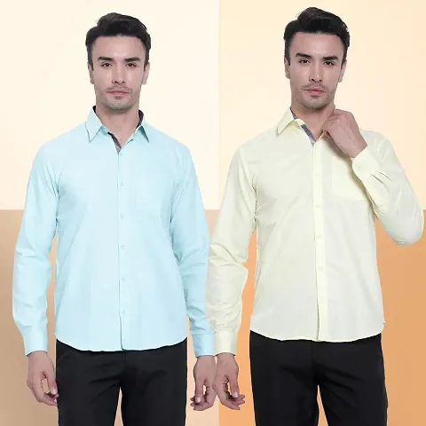 Reliable Solid Long Sleeves Formal Shirts For Men Pack Of 2