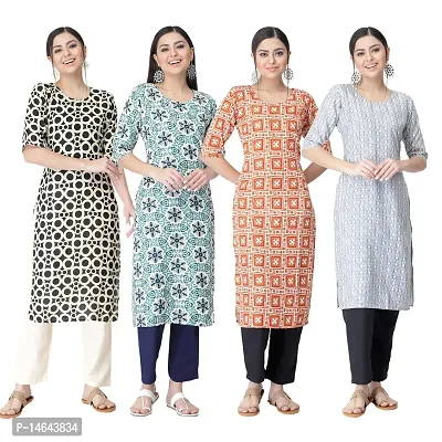 New Crepe Combo Printed Kurtis For Women Pack Of 4