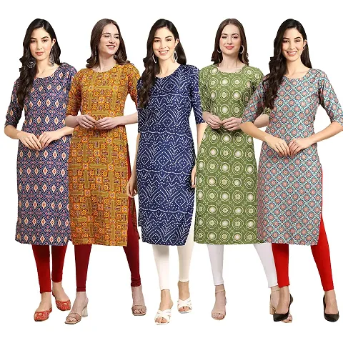 Fancy Combo of 5 Crepe Kurti