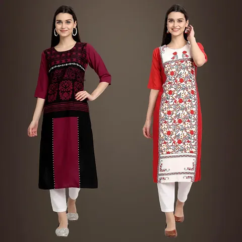 Stylish Fancy Crepe Kurtis Pack Of 2