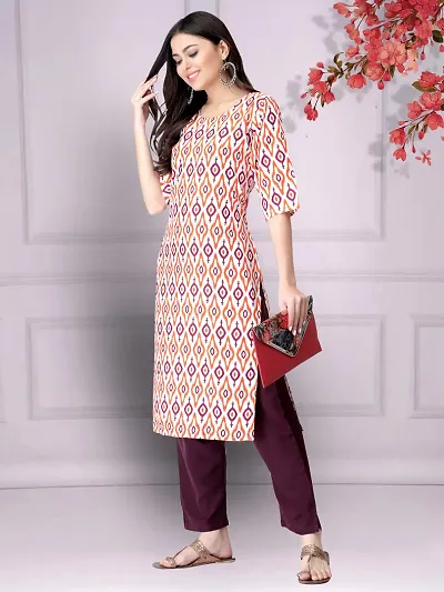 Stylish Straight Crepe Stitched Kurta