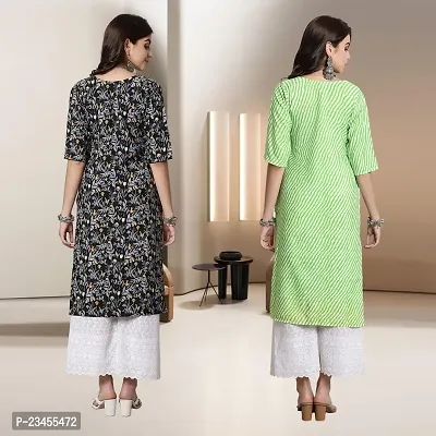 Fancy Rayon Kurtis For Women Pack Of 2-thumb2