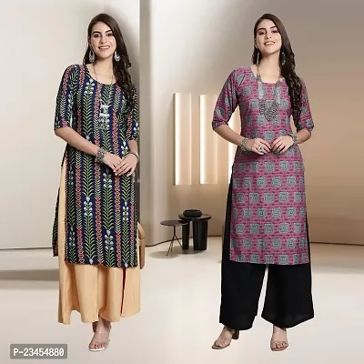 Fancy Rayon Kurtis For Women Pack Of 2-thumb0