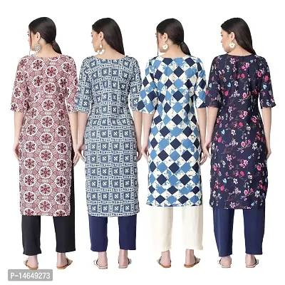 New Crepe Combo Printed Kurtis For Women Pack Of 4-thumb2