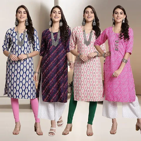 Fancy Crepe Kurtis for Women Pack Of 4