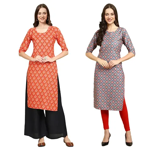 Stylish Crepe Printed Kurti - Pack of 2