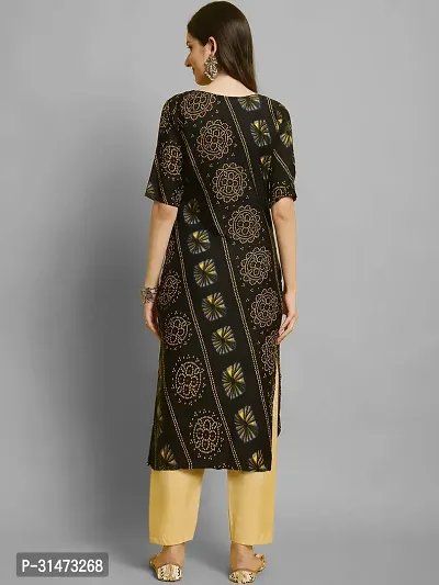 Stylish Black Crepe Printed Kurta Bottom Set For Women-thumb3