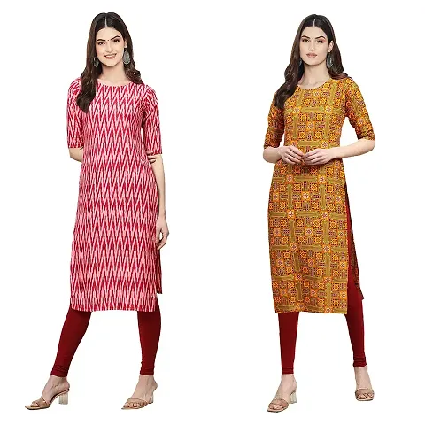 Stylish Crepe Printed Kurti - Pack of 2