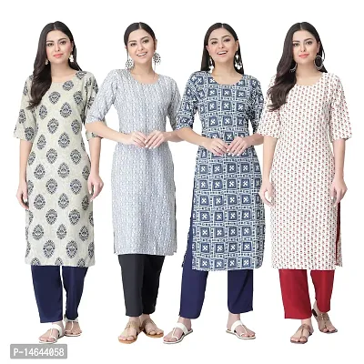 New Crepe Combo Printed Kurtis For Women Pack Of 4