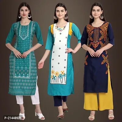 Fancy Crepe Kurtis for Women Pack Of 3-thumb0