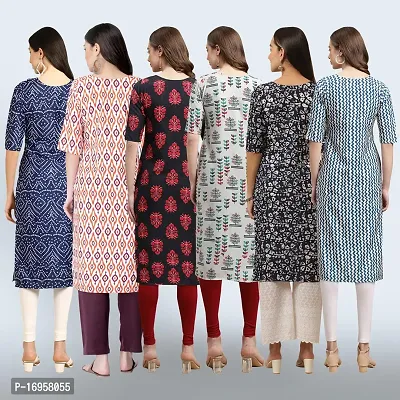 Women Stylish Crepe Printed Straight Kurta Combo-thumb2