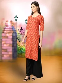 Fancy Crepe Printed Stitched Kurta For Women-thumb1