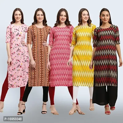 Women Stylish Crepe Printed Staright Kurta