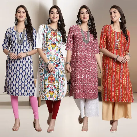 Fancy Crepe Kurtis for Women Pack Of 4