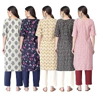 New Crepe Printed Kurtis Combo For Women Pack Of 5-thumb1