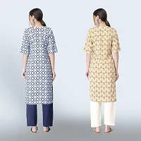 Women Stylish Crepe Ethnic Motif Casual Straight Kurta-thumb1