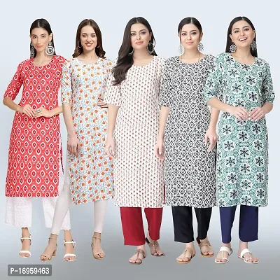 Women Stylish Crepe Printed Staright Kurta-thumb0