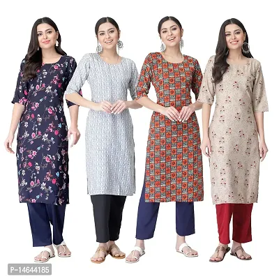 New Crepe Combo Printed Kurtis For Women Pack Of 4