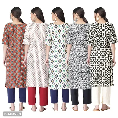 New Crepe Printed Kurtis Combo For Women Pack Of 5-thumb2