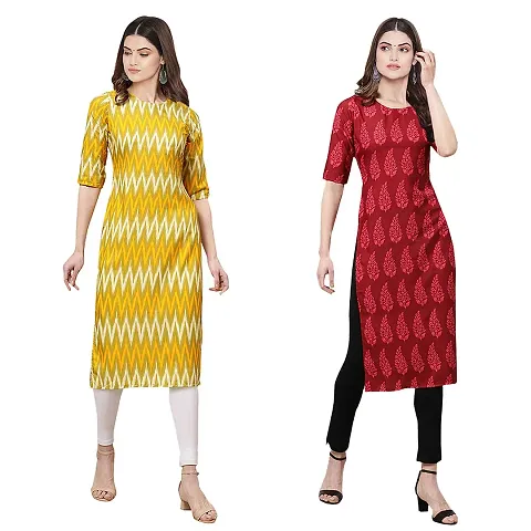 Stylish Crepe Printed Kurti - Pack of 2