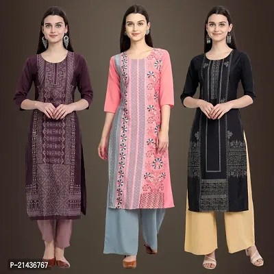 Fancy Crepe Kurtis for Women Pack Of 3-thumb0