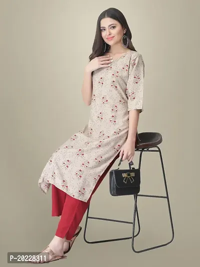 Stylish Crepe Printed Kurti For Women-thumb0