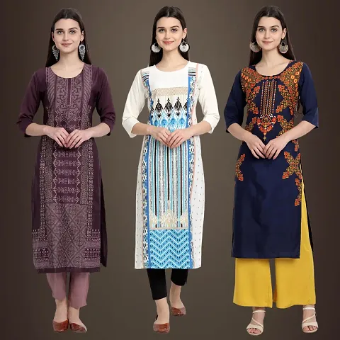 Stylish Fancy Crepe Kurtis Pack Of 3